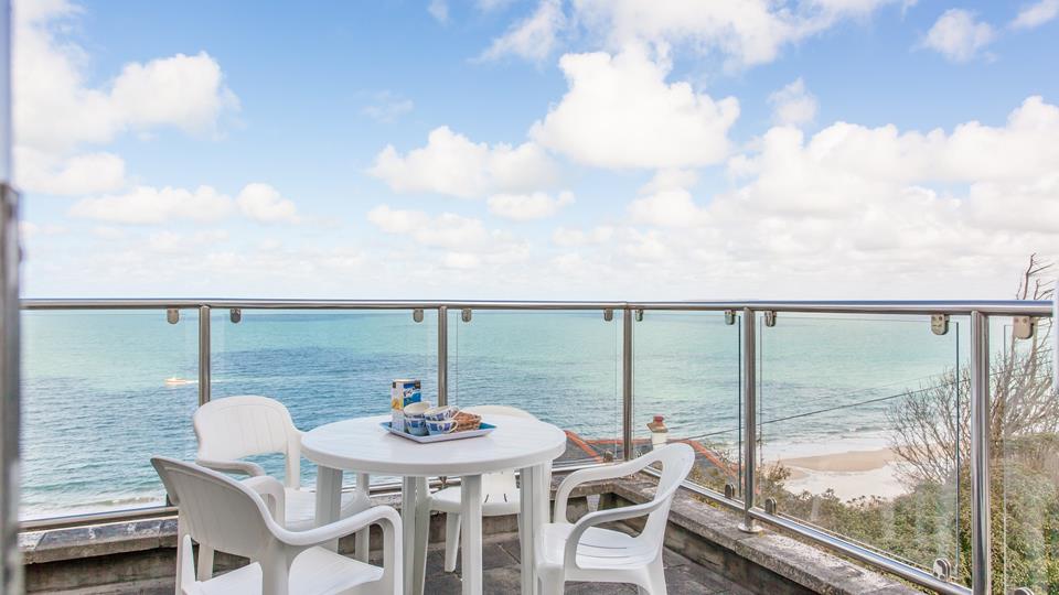 Enjoy far-reaching views across Carbis Bay and beyond from the private terrace.