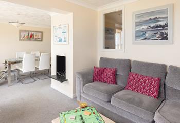 Spacious open plan living means there's room for all the family to relax.