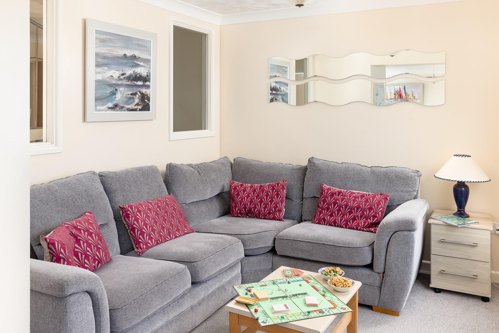 Unwind at the end of the day on the sumptuous corner sofa. 