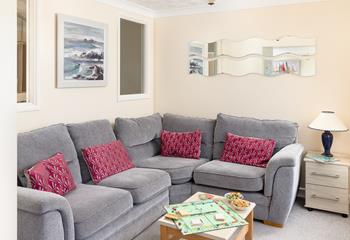 Unwind at the end of the day on the sumptuous corner sofa. 