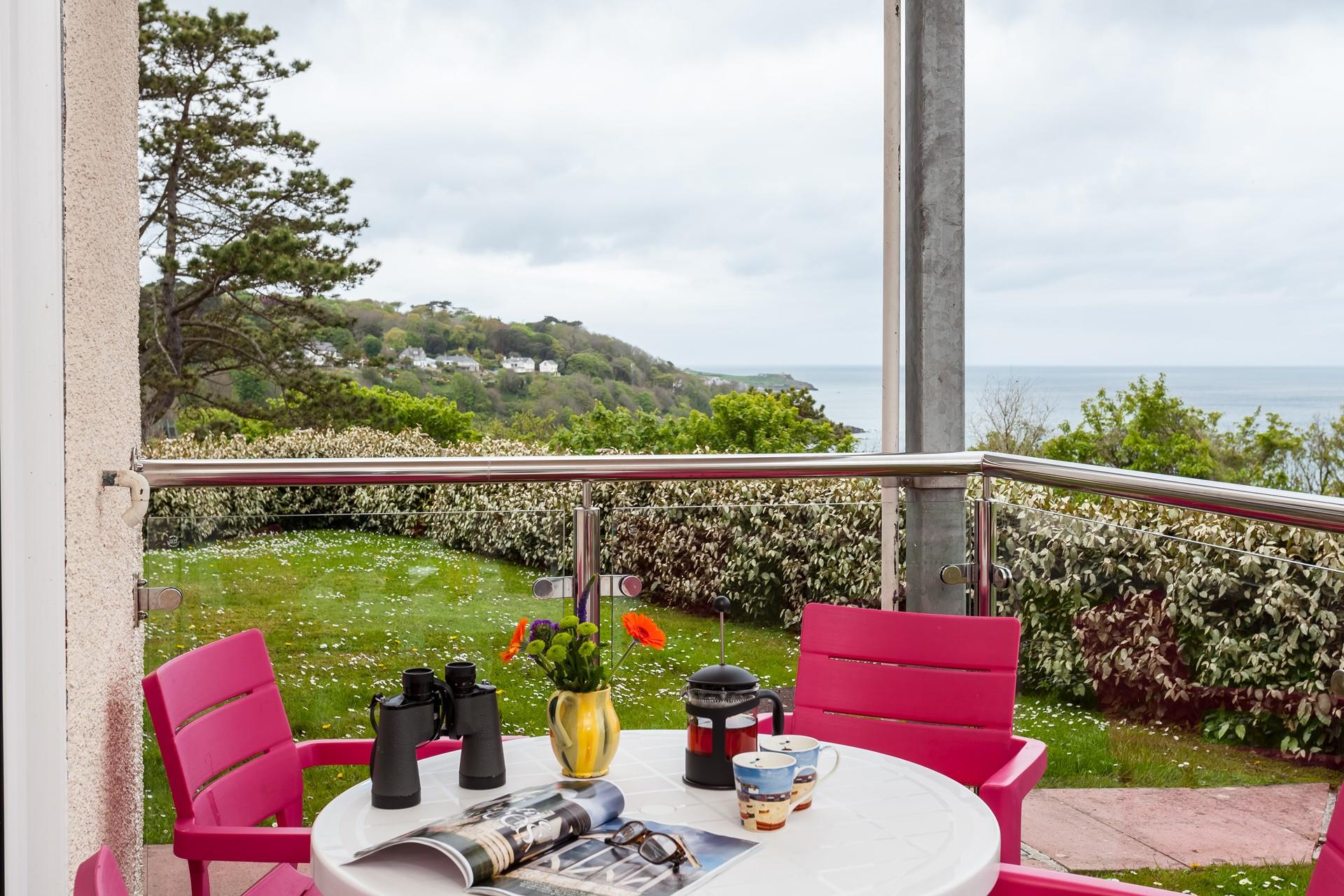 Absolutely beautiful sea and coast view from the glass balustrade balcony.