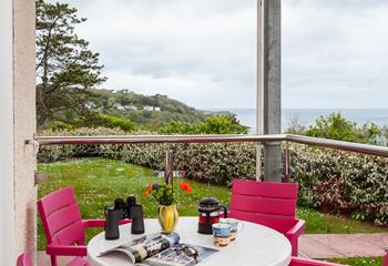 Absolutely beautiful sea and coast view from the glass balustrade balcony.