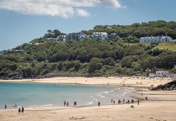 Spend your days sunbathing on Porthminster beach and taking dips in the sea.