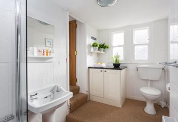 The bathroom is ensuite style and offers plenty of room to get ready for the day ahead.