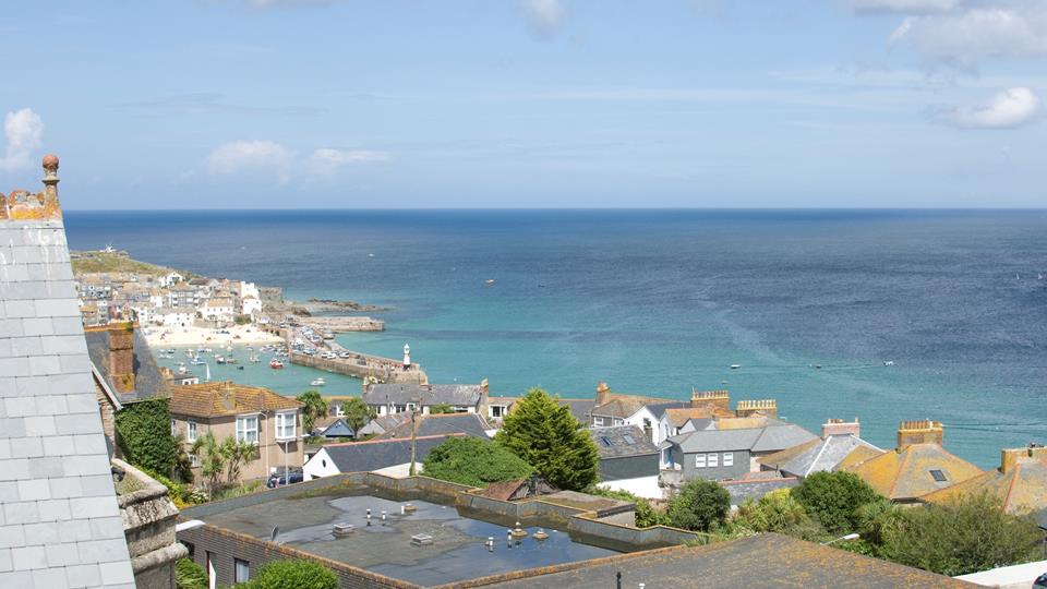 The views are spectacular, overlooking Porthminster and across to St Ives Harbour.