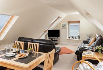 The unique windows let in plenty of light and make the most of the views.