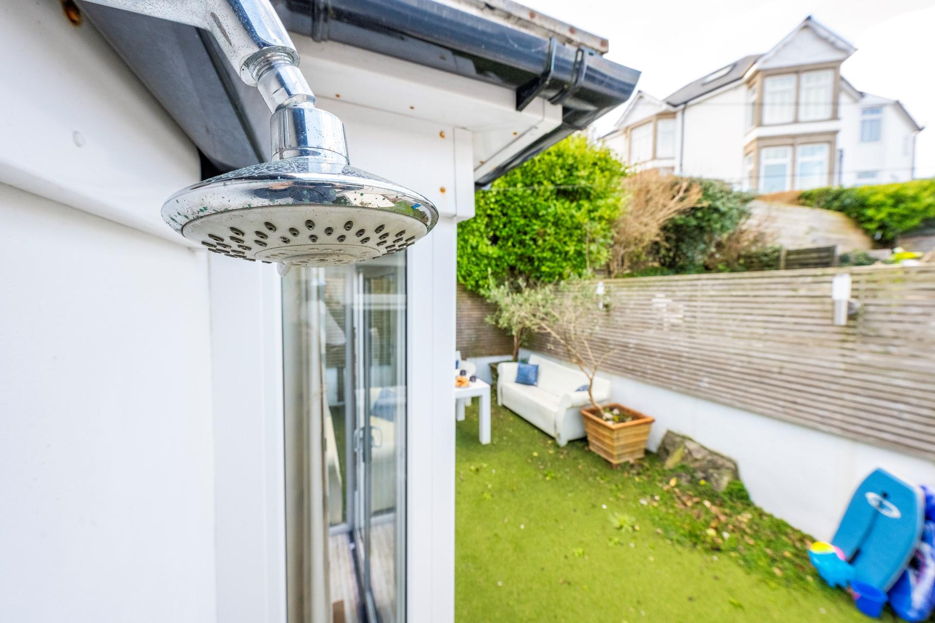 Rinse off after a day at the beach or simply cool down in the outside shower.