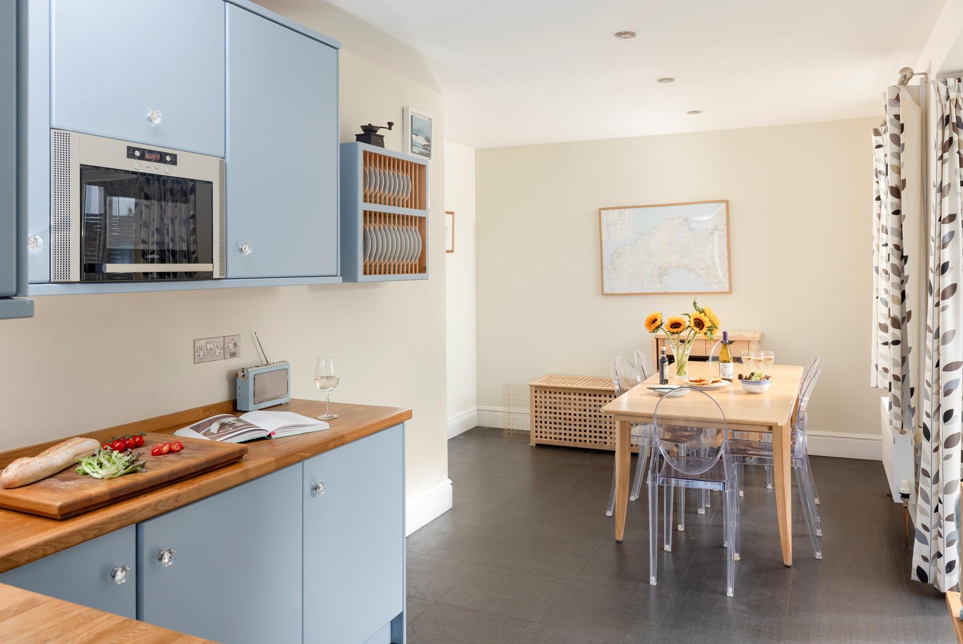 The kitchen/diner has all you need for a relaxing stay.