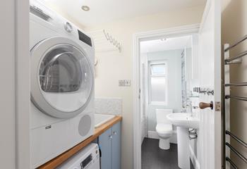 Wash your beach gear in the handy utility room.