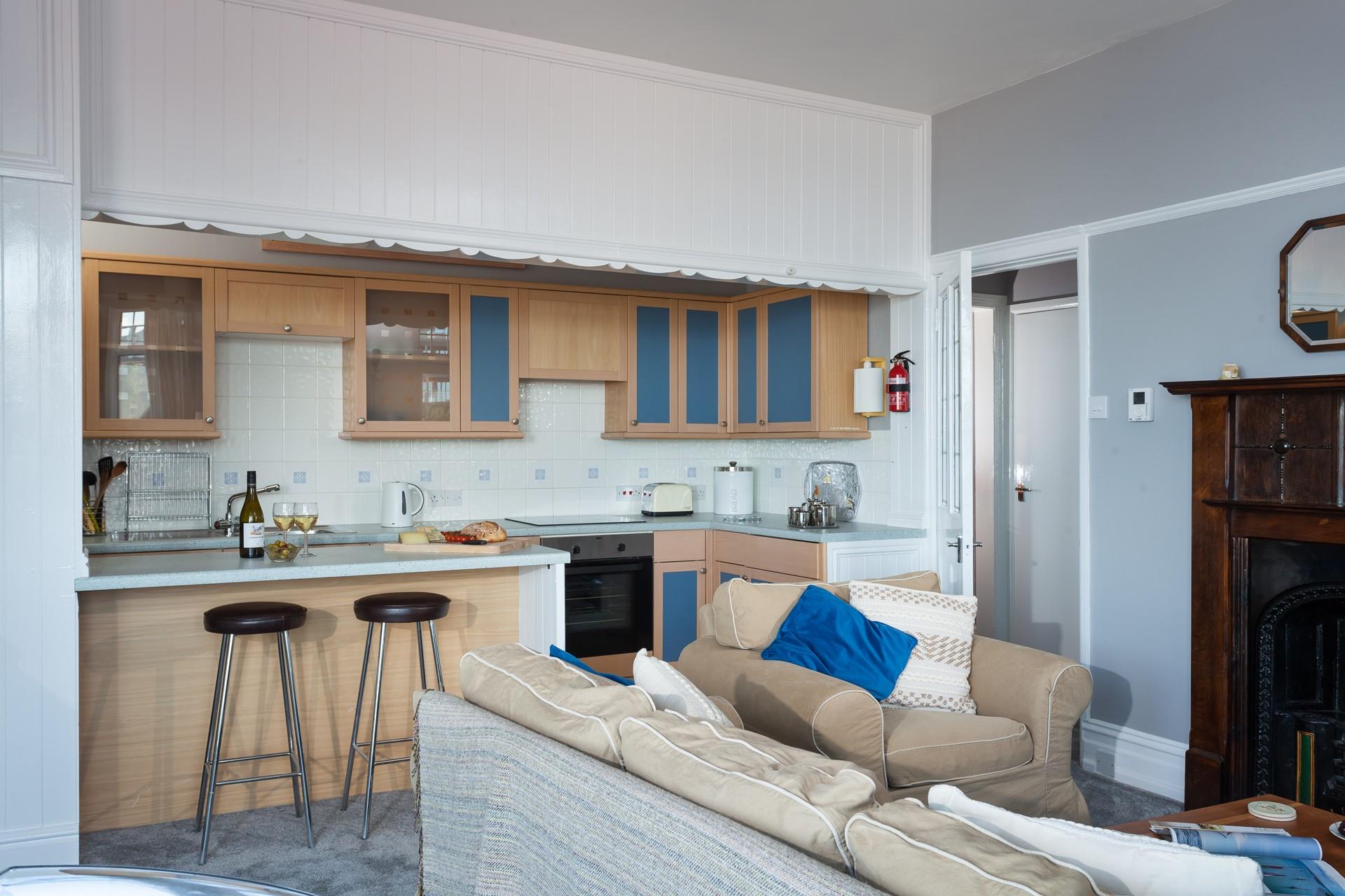 The living area is open plan which has created a bright and airy space.