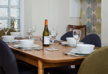 Buy your favourite bottle of wine and enjoy a tasty meal around the dining table.