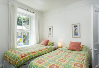 The twin bedroom is located on the first floor and is perfect for adults or children to drift off to sleep each night.