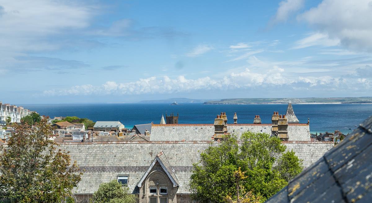 The property has sea views over the quirky roofs of St Ives.