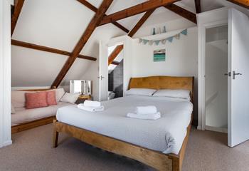 Bedroom 4 has a king size bed and an en suite and is located in the loft area.
