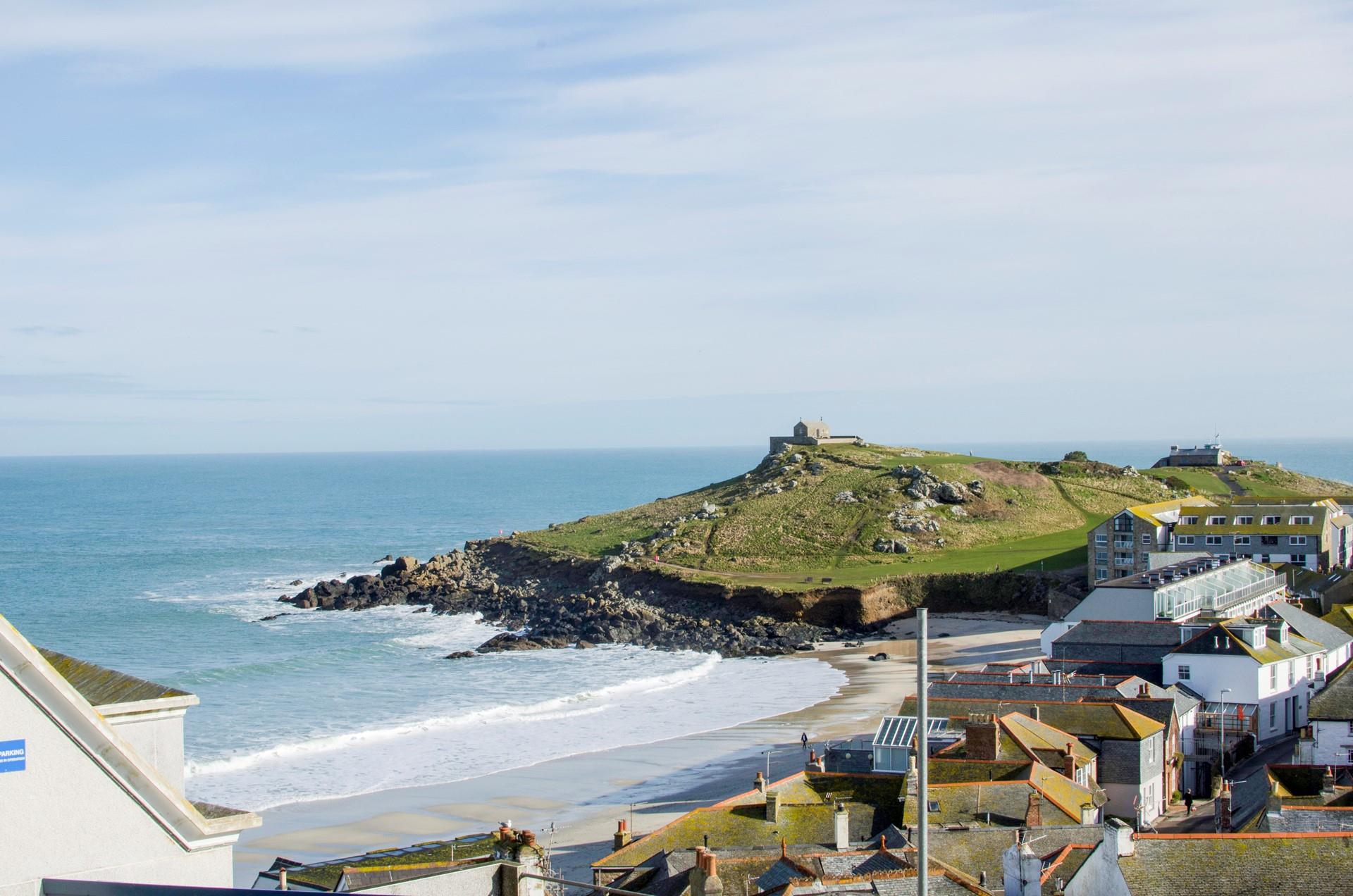 Take in the stunning views of Porthmeor beach and the Island from the sitting room.