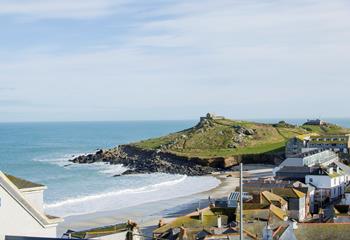 Take in the stunning views of Porthmeor beach and the Island from the sitting room.
