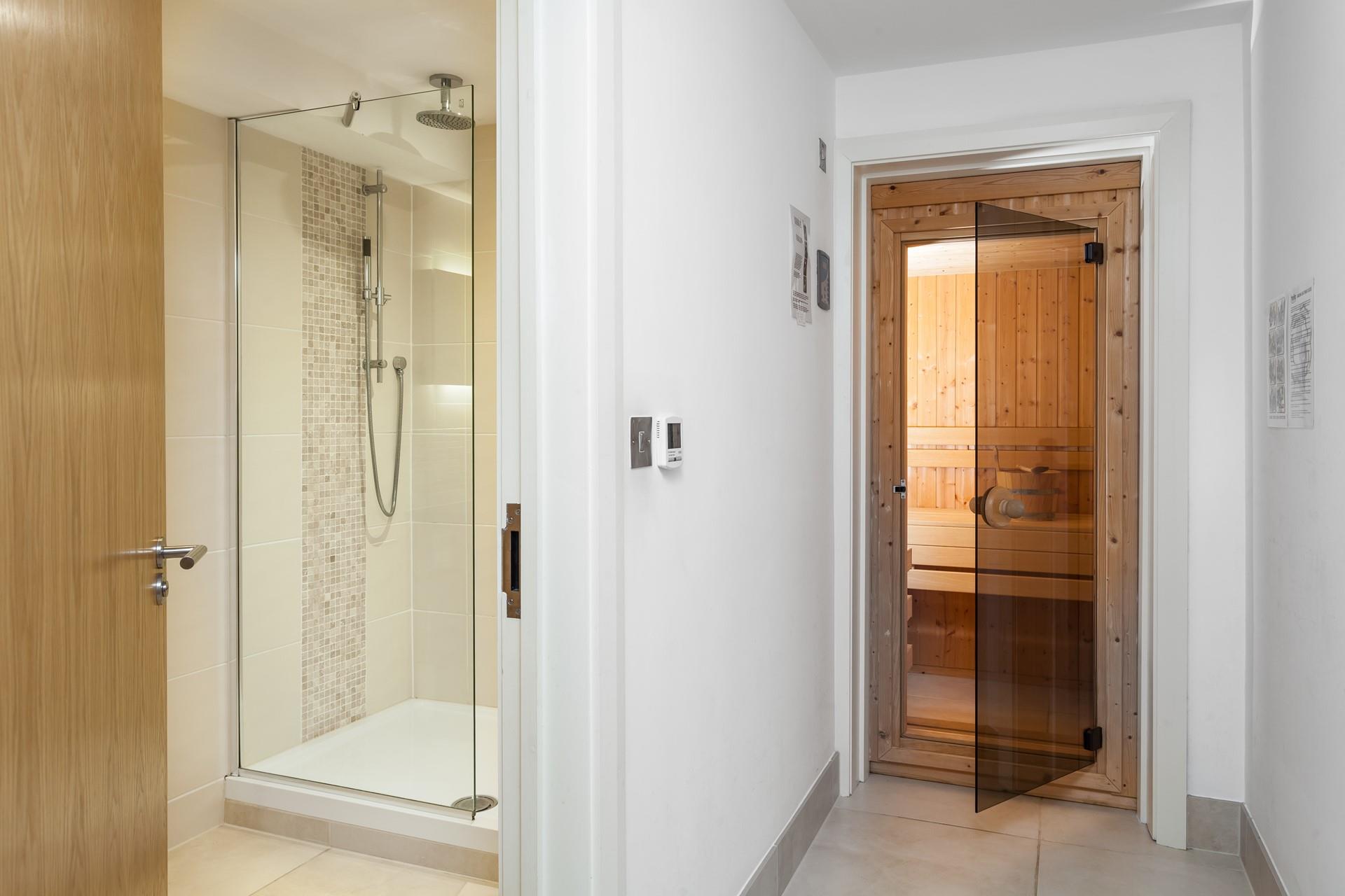 The sauna is located in the ground floor bathroom.