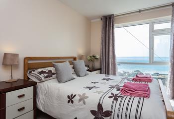 The double room also has fantastic views out to sea. 