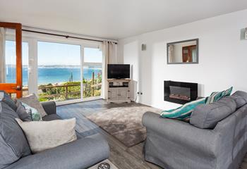 Enjoy stunning views of Mounts Bay while you sit and relax in the sitting room.