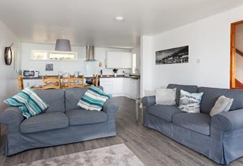 The open plan living area is a cosy space for all the family to spend evenings together.