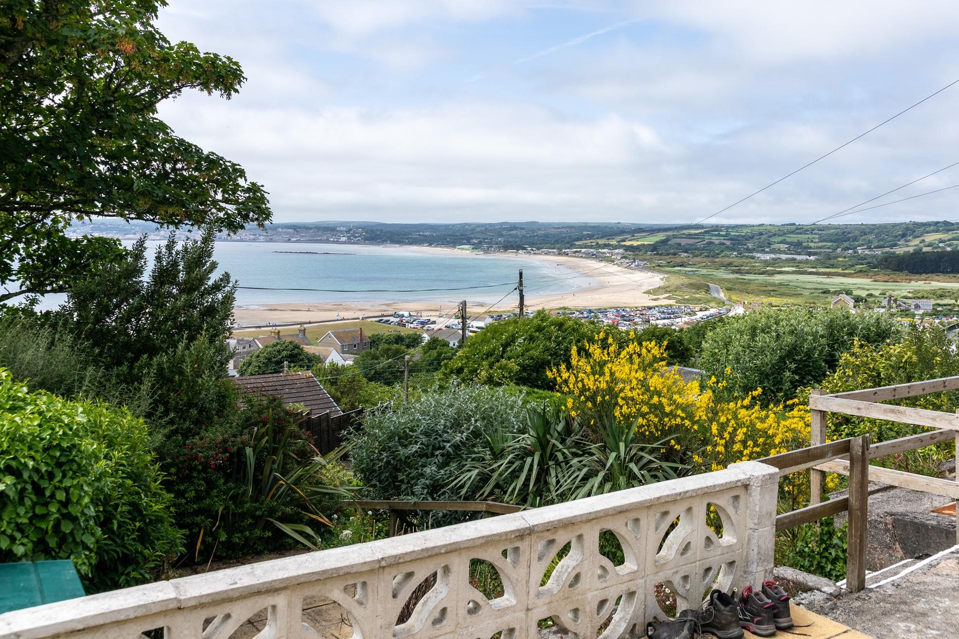 The front terrace overlooks Mounts Bay.