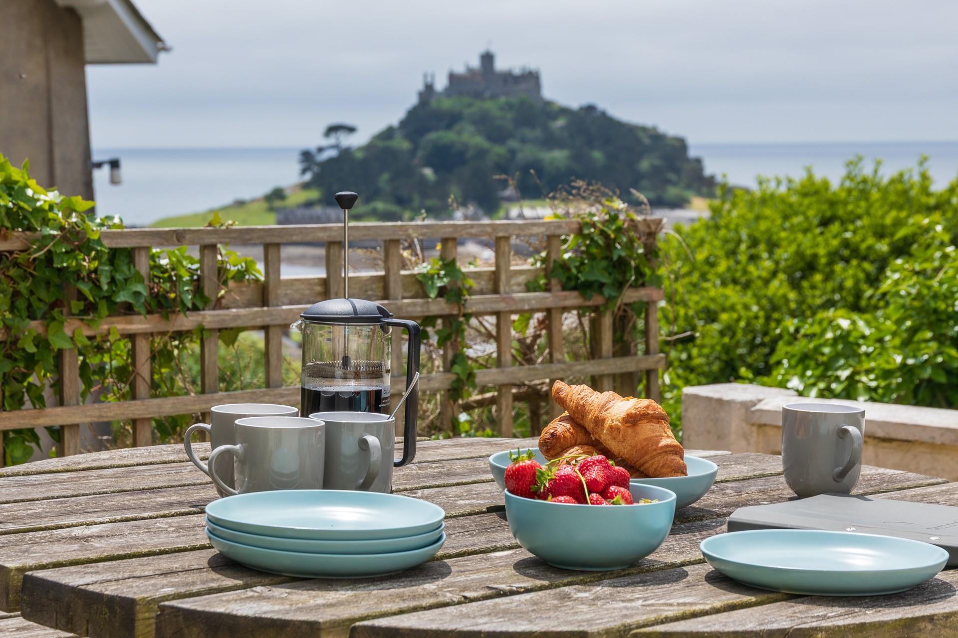 At low tide you can stroll across the causeway and explore the magnificent mount!