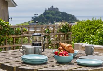 At low tide you can stroll across the causeway and explore the magnificent mount!