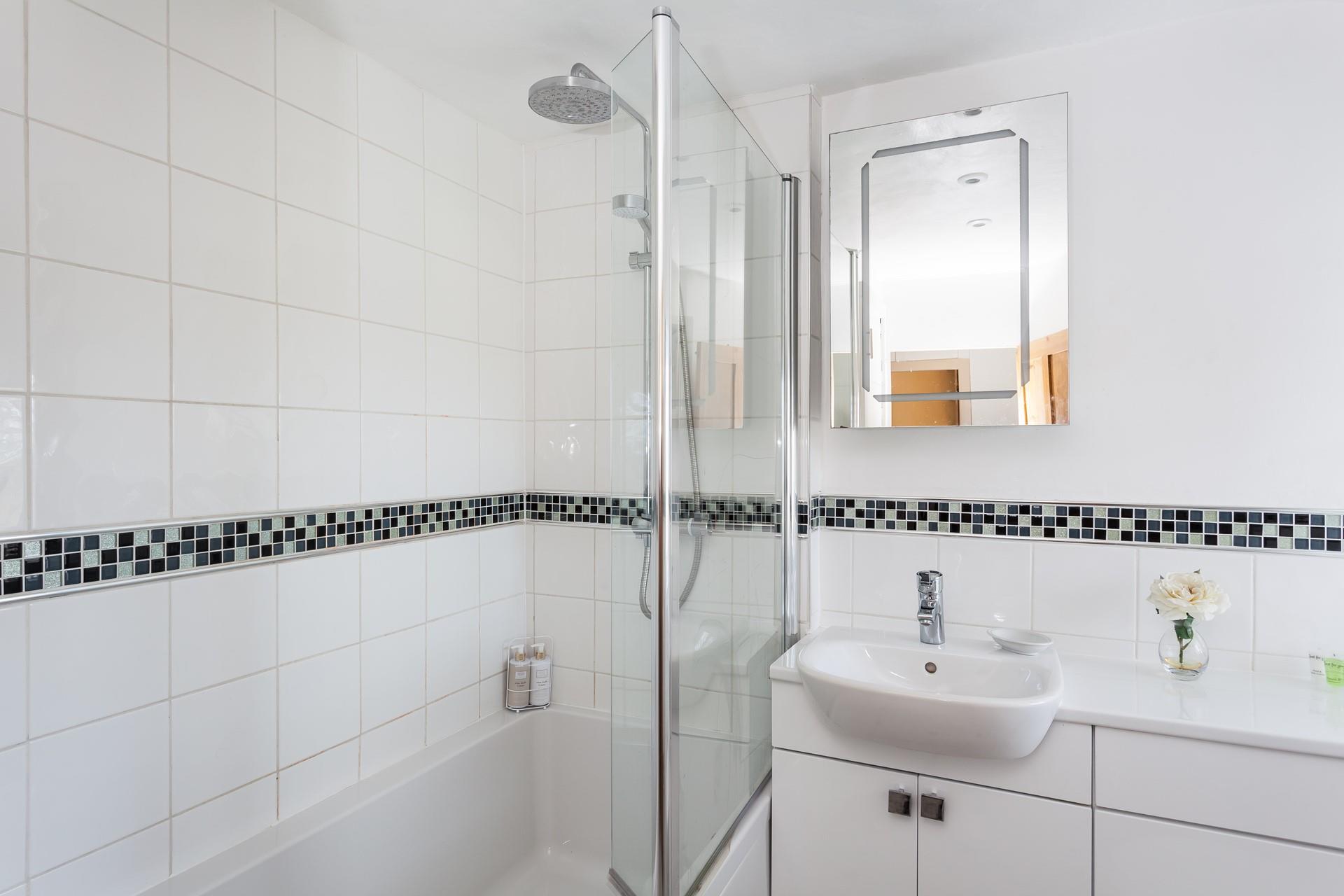 Start your day right with a hot shower and then head out to beautiful Porthcurno beach.