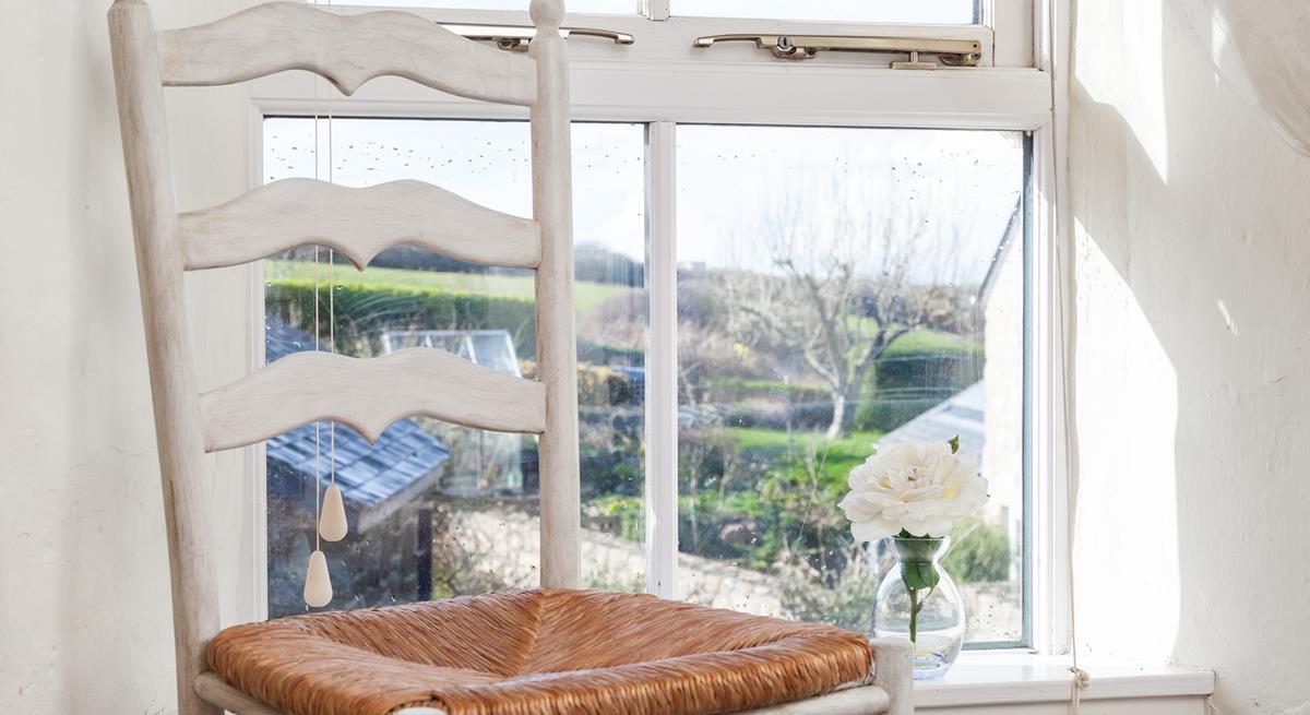 Rear views overlook the surrounding countryside at Corner Cottage.