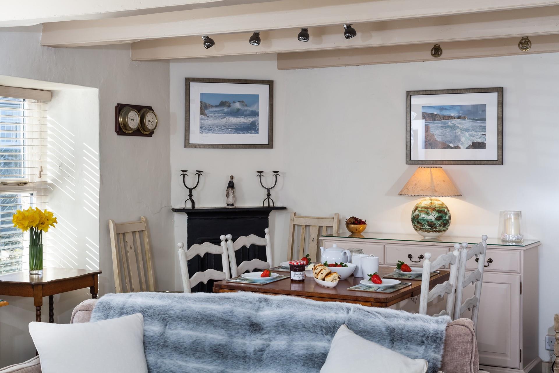 Head to the coast path for a stroll, before coming back for a cream tea around the table.