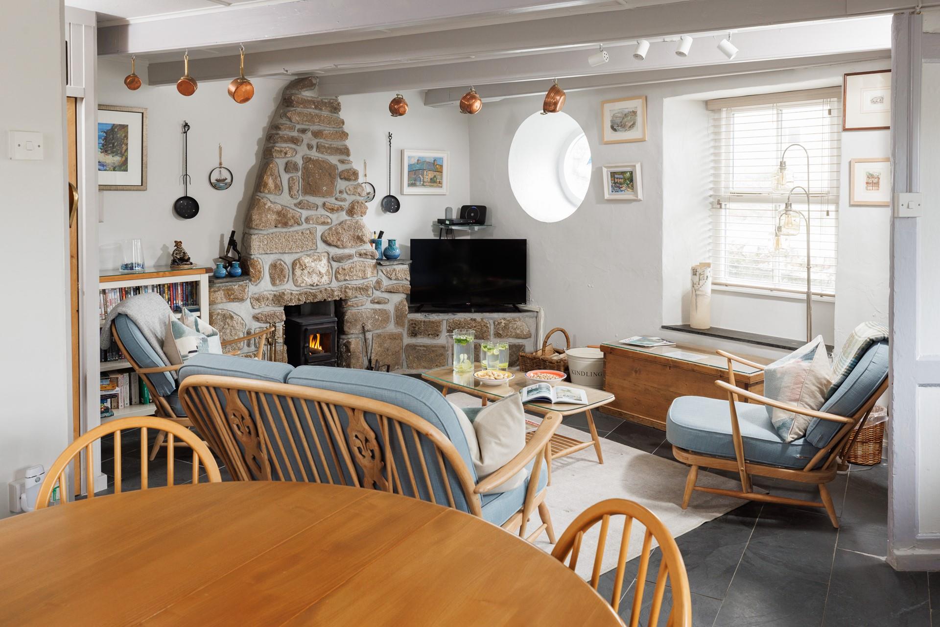 Traditional cottage features are blended with modern styling. 