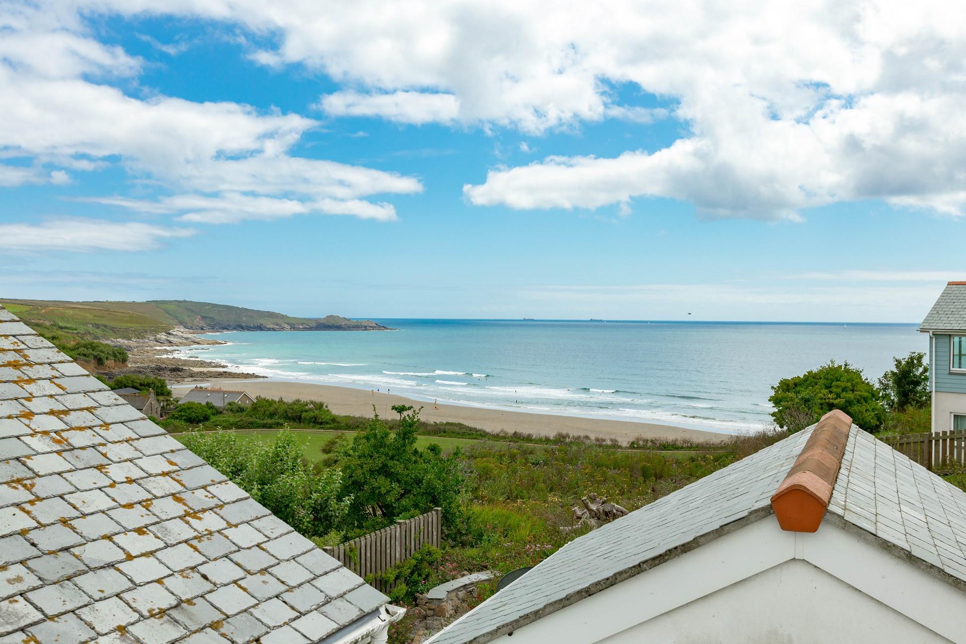 Spend your days watching the waves roll onto the beach, if you can pull yourself away then head to the nearby town of Marazion.