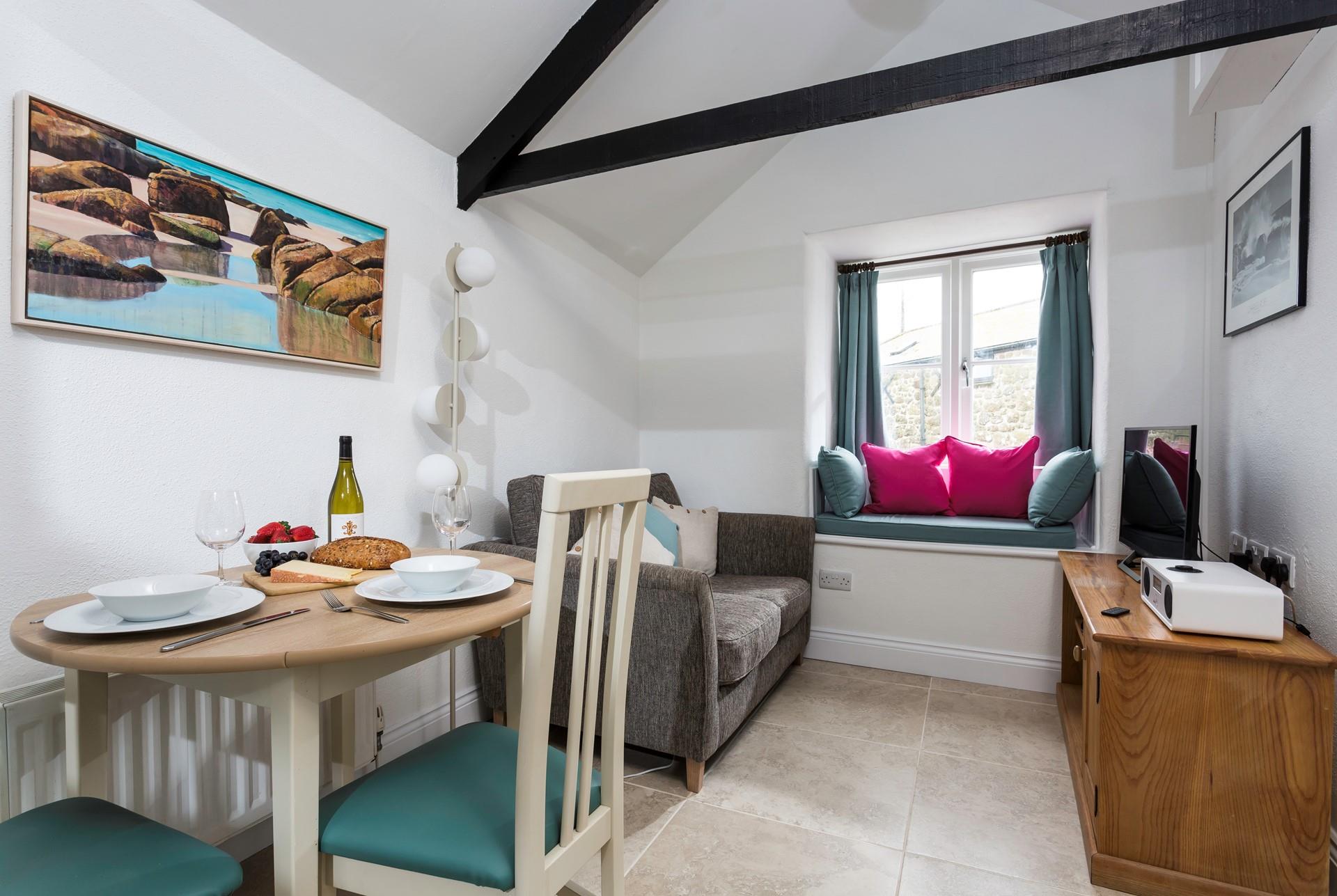 Perch on the window seat with a book or snuggle up on the sofa and watch a film. 