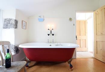Relax and unwind by enjoying a long soak in the free-standing bath.