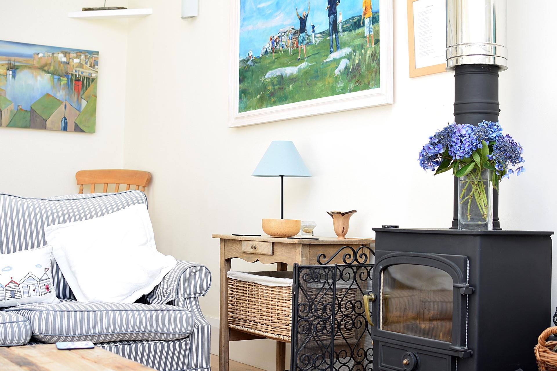 Snuggle up in front of the roaring woodburner on chilly evenings.