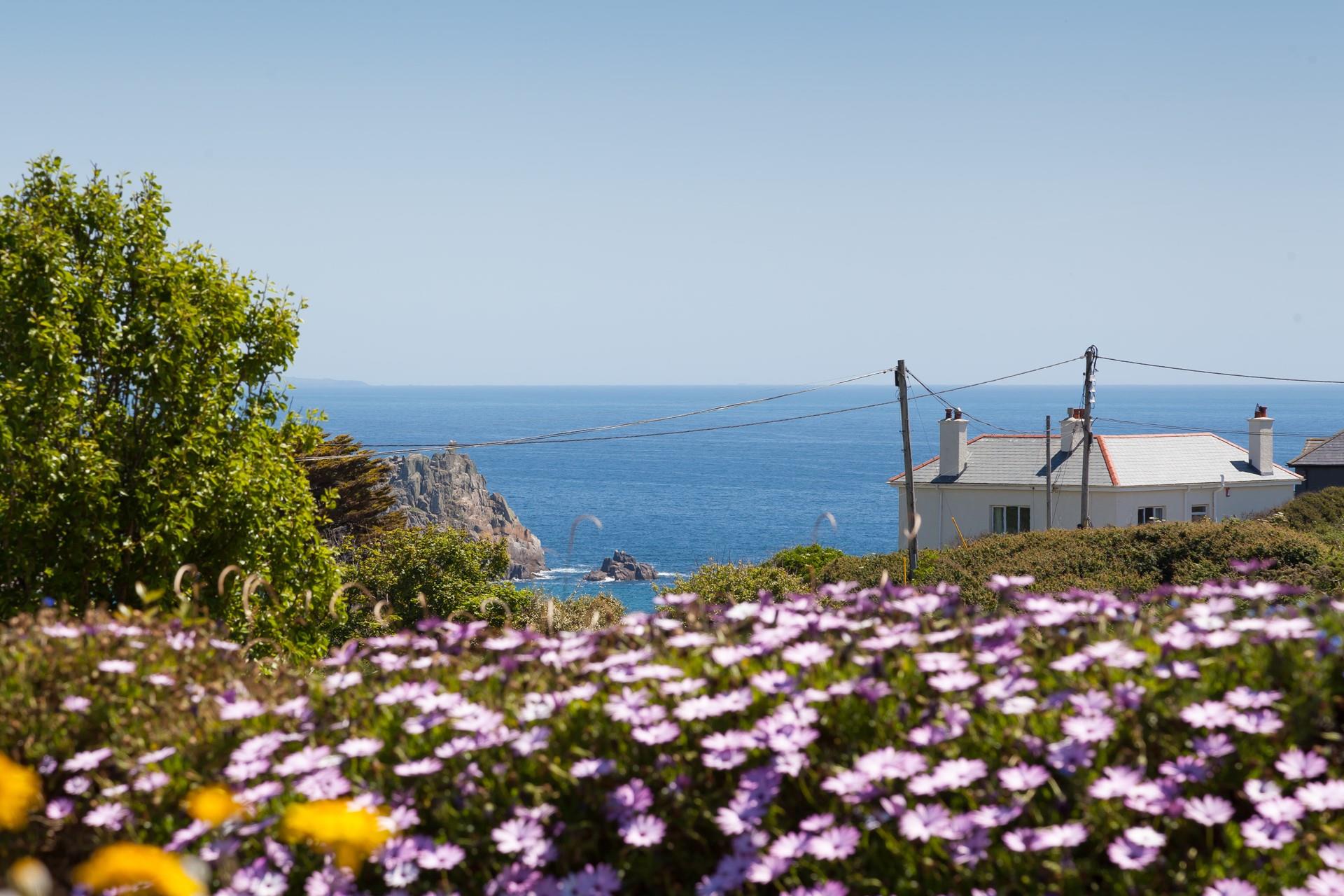 In just a few minutes you can be walking on Porthcurno's golden sandy beach, dipping your toes in the turquoise waters.