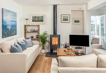 Light the woodburner and cosy up in the sitting room.