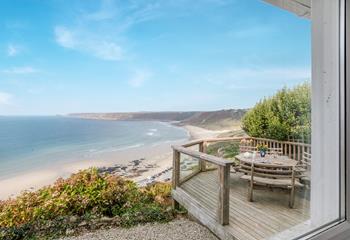 Spend long lazy lunches out on the decking area with a cold glass of wine.