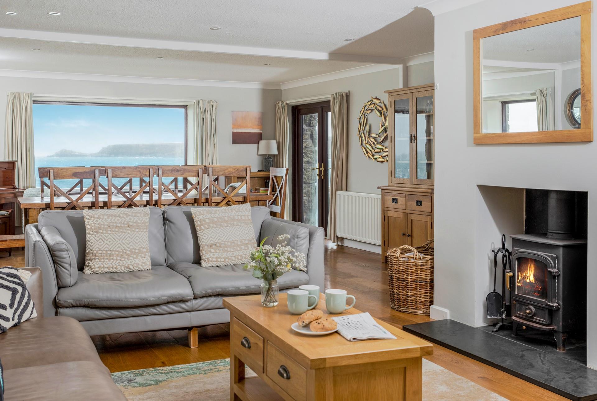 Light the woodburner and snuggle up in the cosy sitting room.