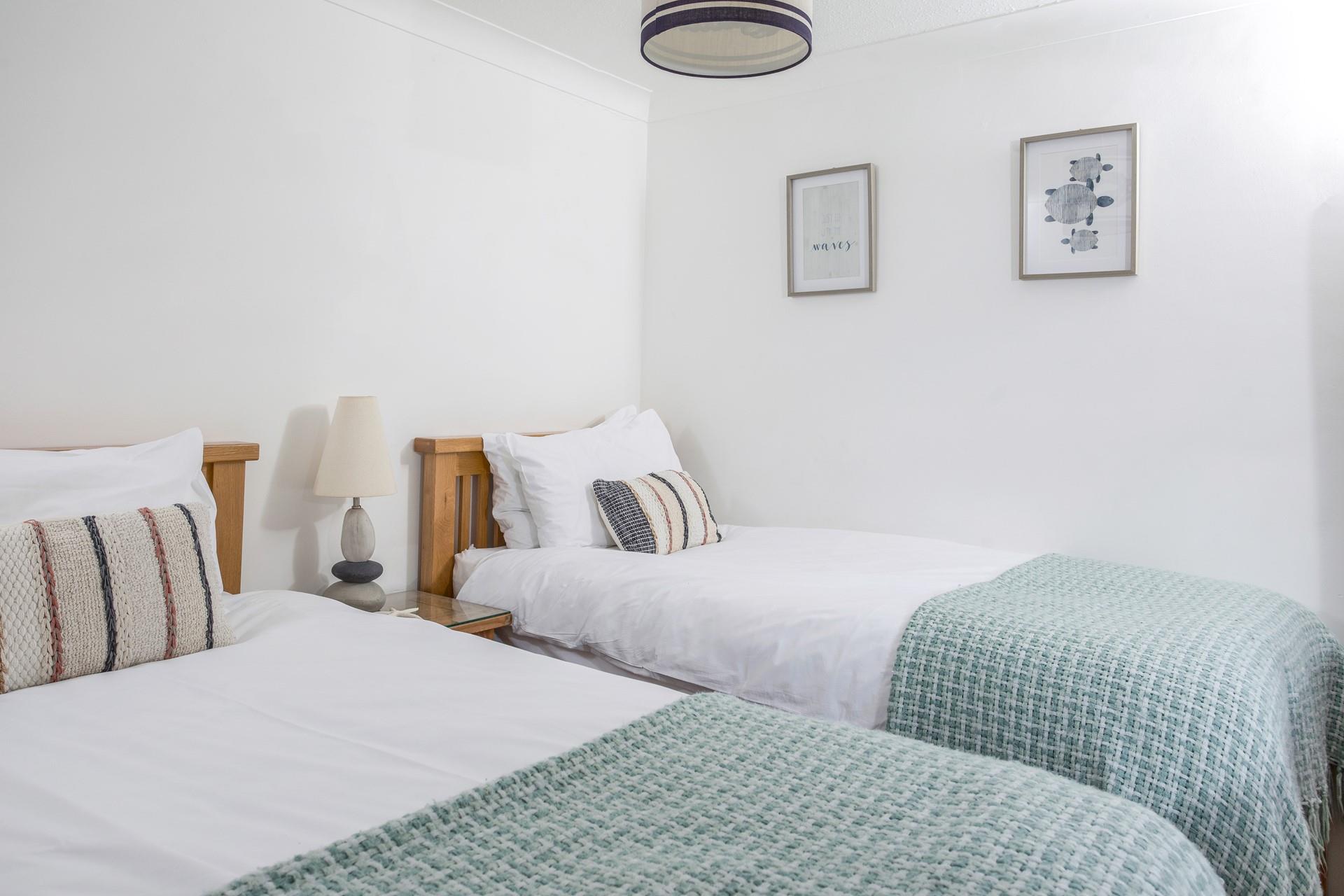 The twin beds are perfect for adults or children to tuck into each evening.