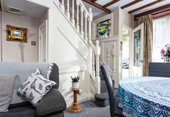 This cosy home still has some of its lovely Victorian features.
