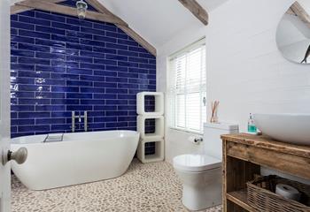 The large bathroom provides the perfect space to get ready in the morning.