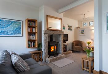 Light the woodburner and snuggle up in the sitting room.