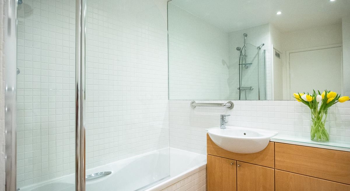 Start the day with an invigorating shower before getting ready to head to the beach.