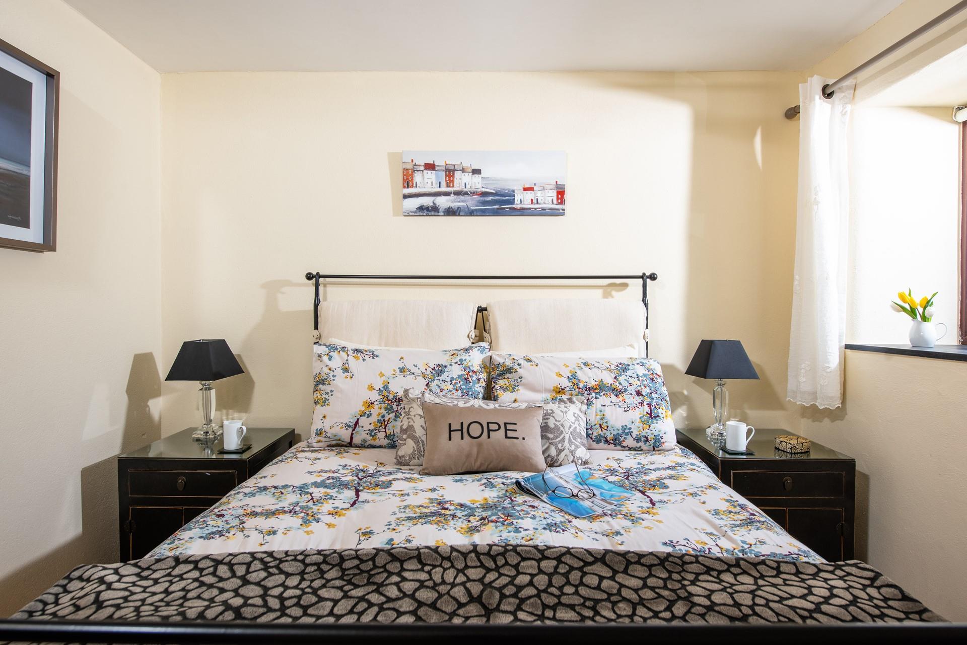 This cosy king size double room has a memory foam mattress for extra comfort.