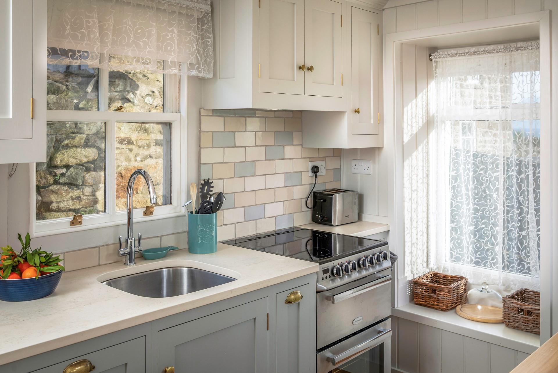 Cook up a storm in the well-equipped kitchen.