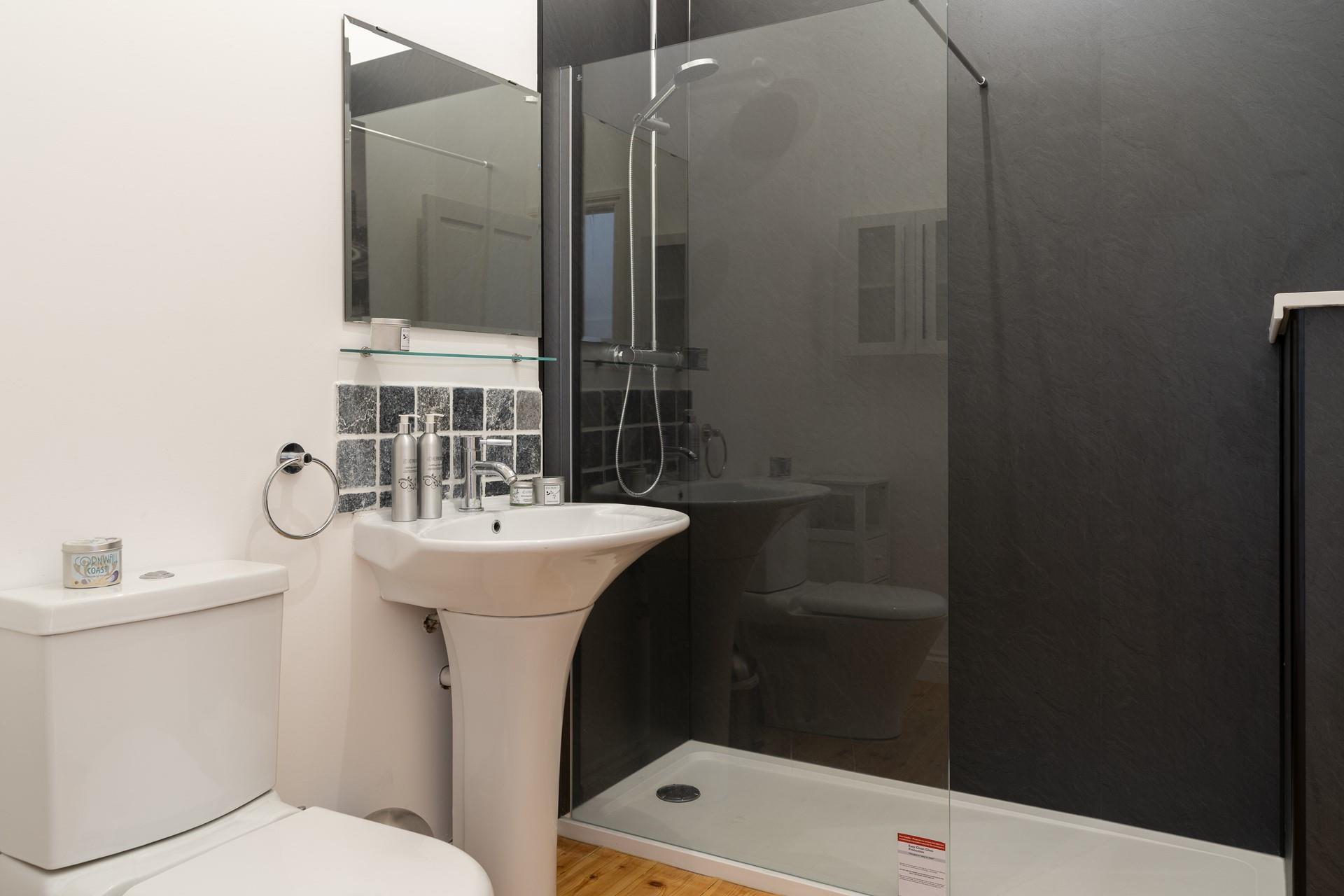 Spa from home. Take a warm shower and unwind for the evening.