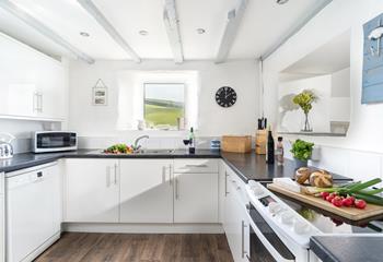 Cook up a Cornish storm in the bright kitchen. 