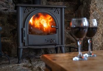 Snuggle up next to the woodburner on cooler evenings.