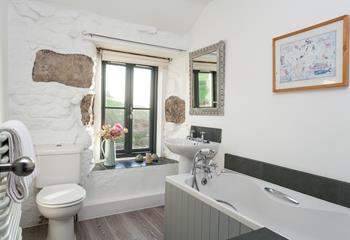 Indulge in a bubble bath after a long day walking the South West Coast Path.